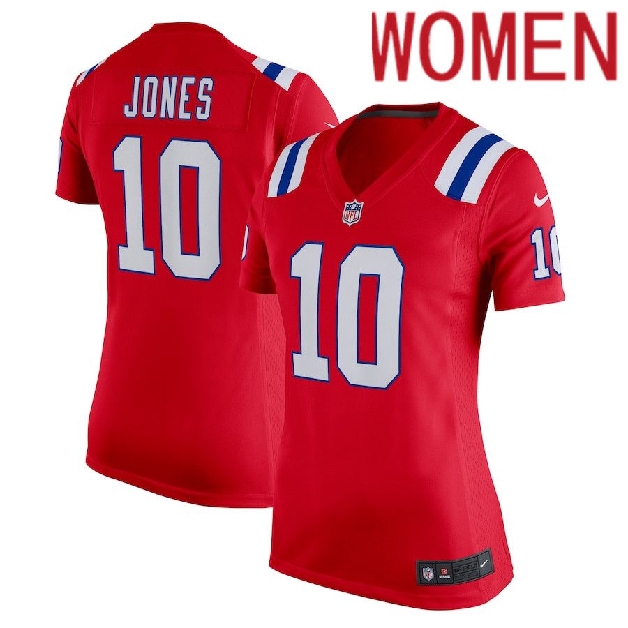 Women New England Patriots #10 Mac Jones Nike Red Game NFL Jersey